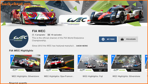 Motorsport.tv for Android TV screenshot