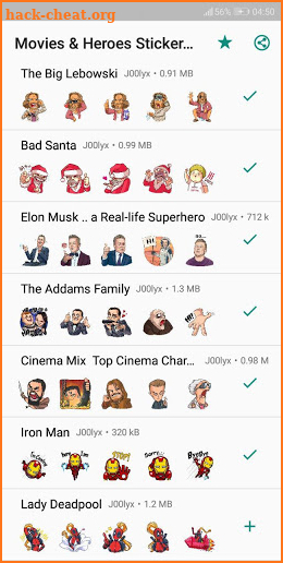 Movie and Comics Stickers - WAStickerApps screenshot