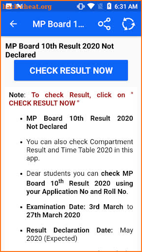 MP Board Result 2020,  MPBSE 10th & 12th screenshot