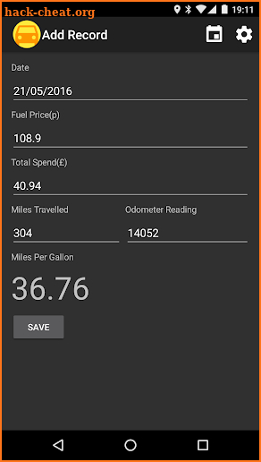 MPG Calculator screenshot