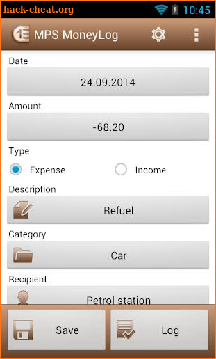 MPS MoneyLog Pro screenshot