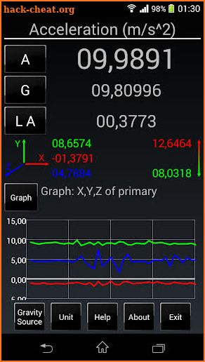 MRE Acceleration Meter Pro screenshot