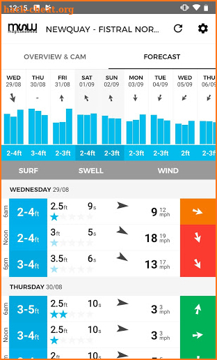 MSW Surf Forecast screenshot