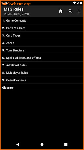 MTG Rules screenshot