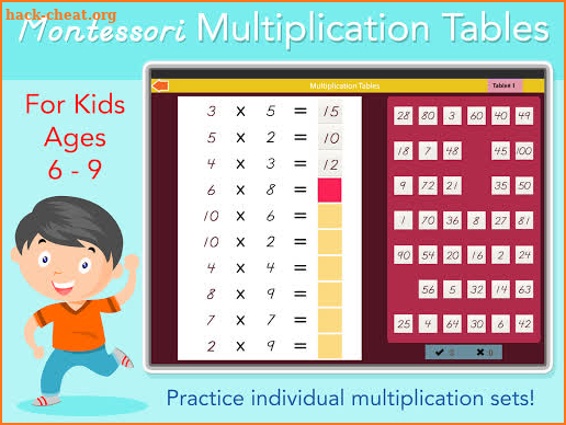 Multiplication Tables - Montessori Math for Kids! screenshot