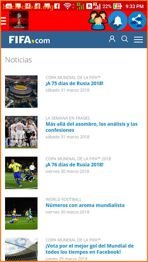 Mundial de Rusia 2018 screenshot