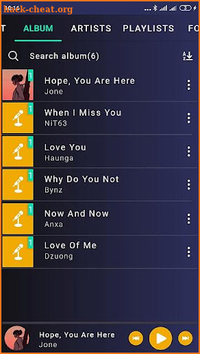 Music player screenshot