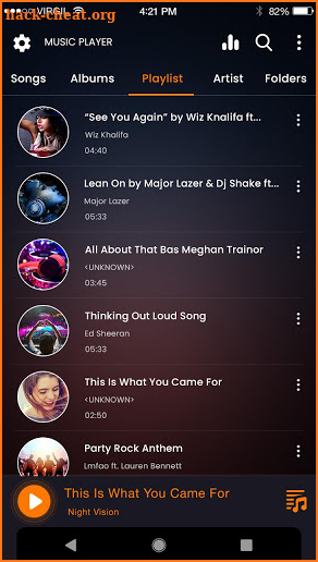 Music player without wifi screenshot