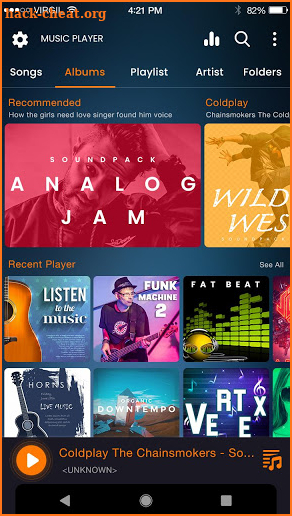 Music player without wifi screenshot