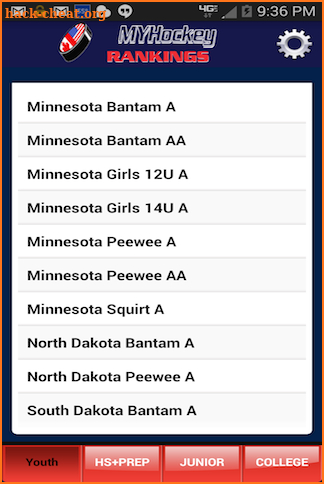 My Hockey Rankings screenshot