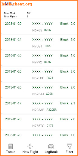 My Pilot Logbook screenshot