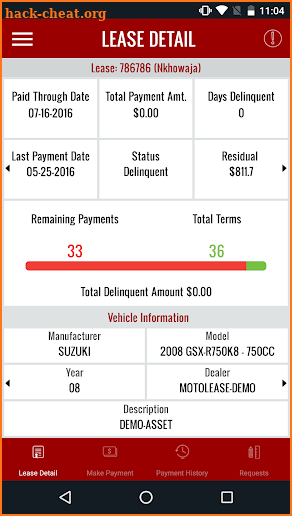 myAccount MotoLease screenshot