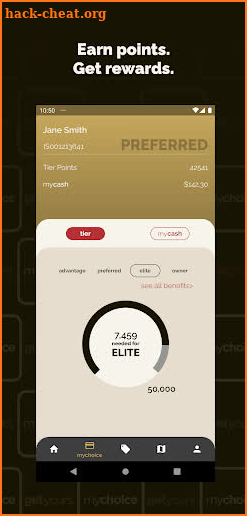 mychoice rewards screenshot