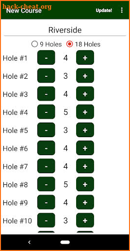 MyGolf Scorecard screenshot