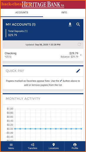 myHeritage Bank screenshot