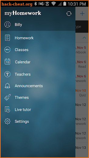 myHomework Student Planner screenshot