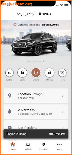 MyINFINITI App screenshot