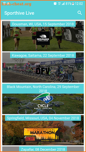 MYLAPS Sporthive Live Events screenshot