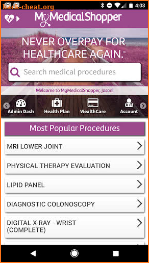 MyMedicalShopper Medical Price Comparison Tool screenshot