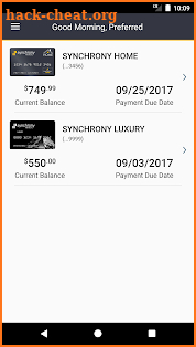 MySynchrony screenshot