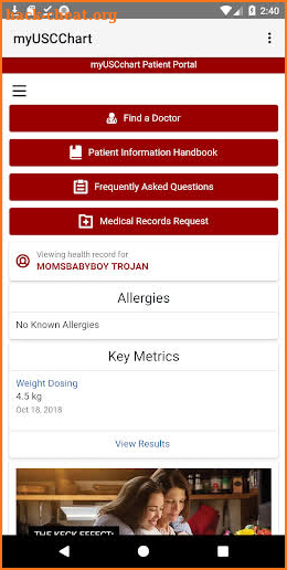 myUSCChart screenshot