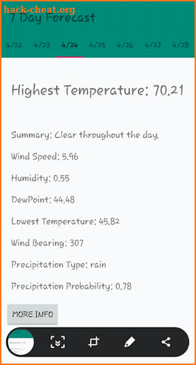 MyWeatherApp screenshot