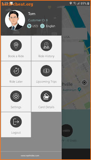 NashRides Rider screenshot