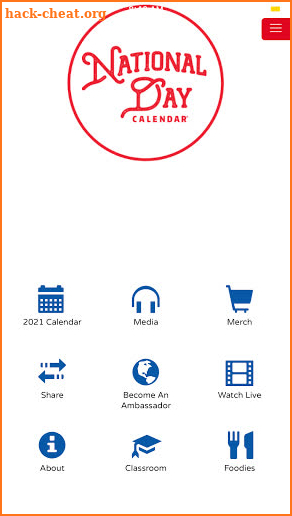 National Day Calendar screenshot