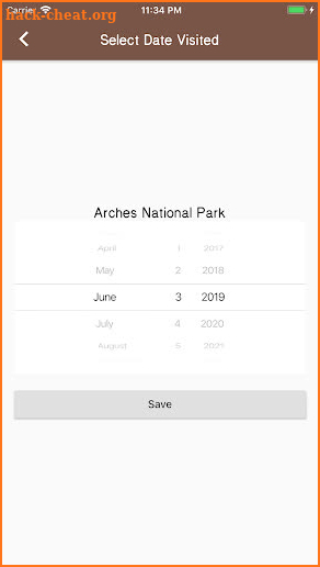 National Parks Tracker screenshot