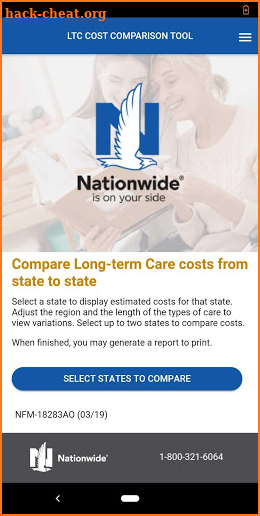 Nationwide LTC Cost Calculator screenshot