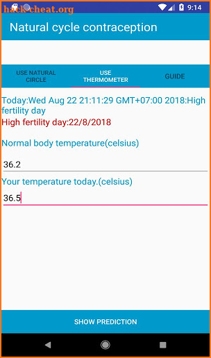 Natural circle contraception screenshot