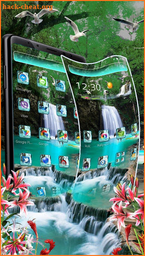 Nature Forest Waterfall Theme screenshot