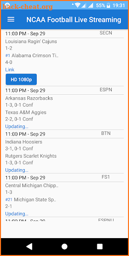 NCAA Football 2018 Live Streaming screenshot