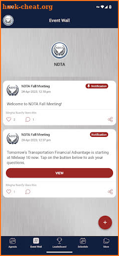 NDTA Events screenshot