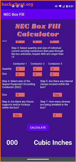 NEC Box Fill Calculator screenshot