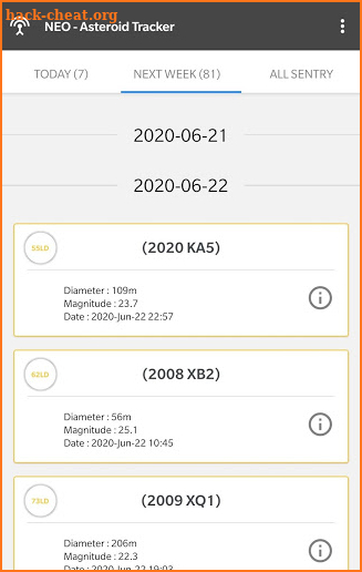 NEO - Asteroid Tracker screenshot