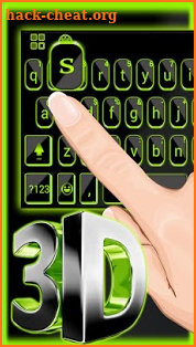 Neon 3d Green Black Tech Keyboard Theme screenshot