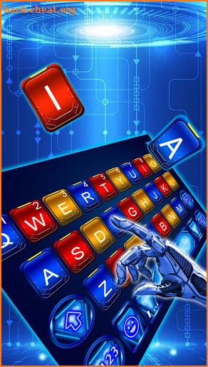 Neon 3d Iron Tech Keyboard Theme screenshot