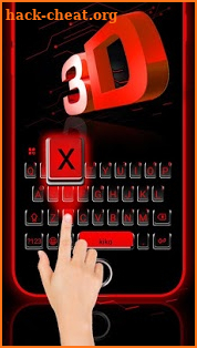 Neon 3D Red Keyboard Theme screenshot