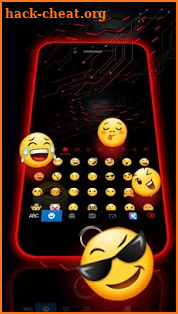 Neon 3D Red Keyboard Theme screenshot