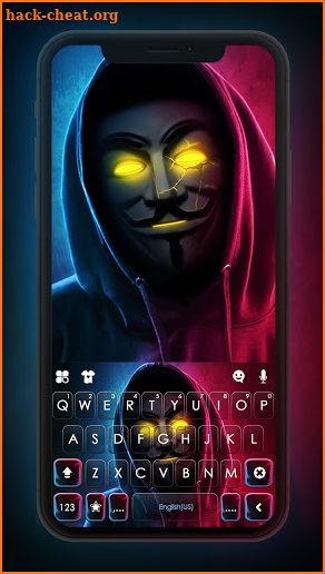 Neon Anonymous Keyboard Background screenshot