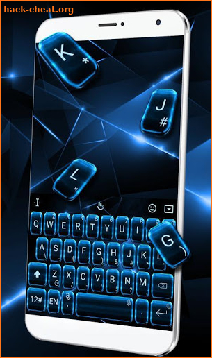 Neon Blue Cool Keyboard Theme screenshot