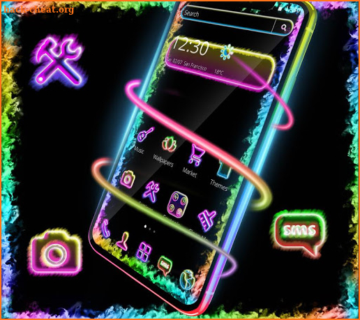 Neon Border Light Theme screenshot