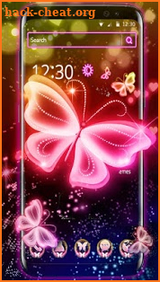 Neon Butterfly Pink Shine Theme screenshot