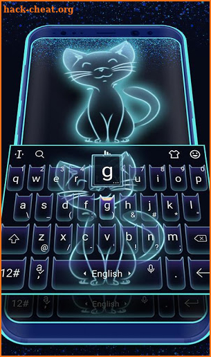 Neon Cat Keyboard Theme screenshot