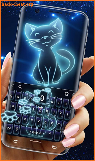 Neon Cat Keyboard Theme screenshot