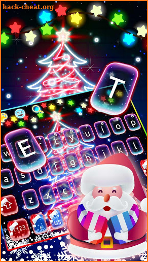 Neon Christmas Keyboard Theme screenshot