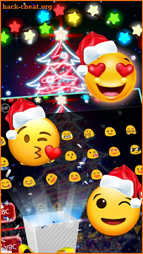 Neon Christmas Keyboard Theme screenshot