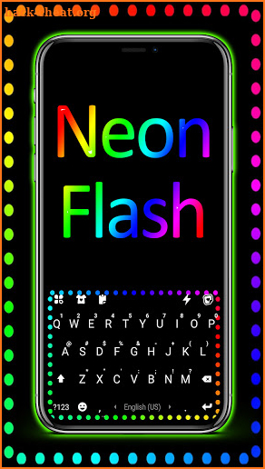 Neon Color Flash Live Keyboard Background screenshot