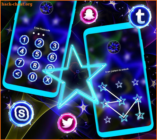 Neon Colorful Star Launcher Theme screenshot